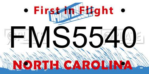 FMS5540 North Carolina License Plate