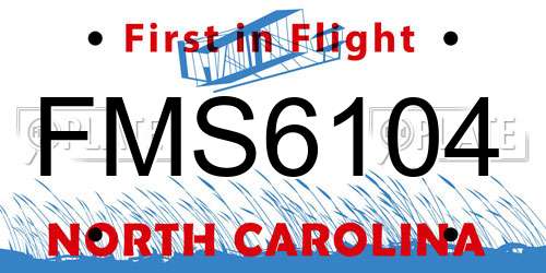 FMS6104 North Carolina License Plate