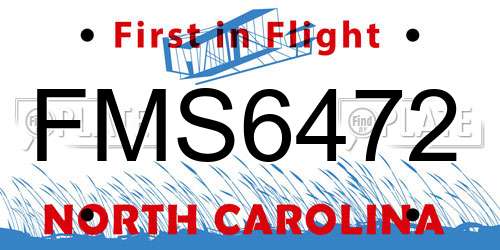 FMS6472 North Carolina License Plate