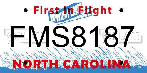 FMS8187 North Carolina License Plate