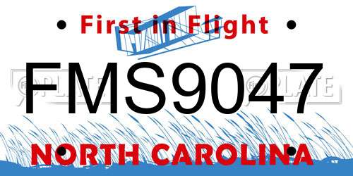 FMS9047 North Carolina License Plate