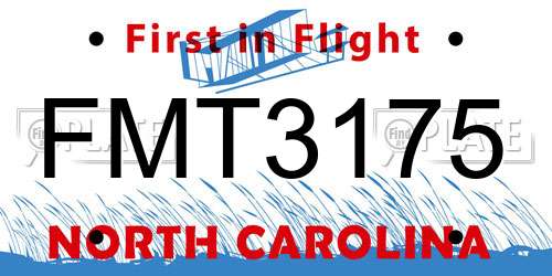 FMT3175 North Carolina License Plate