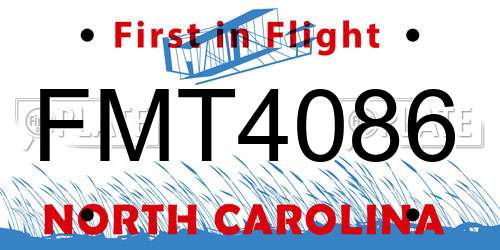 FMT4086 North Carolina License Plate