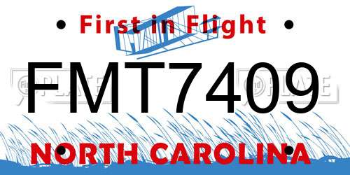FMT7409 North Carolina License Plate