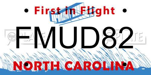 FMUD82 North Carolina License Plate