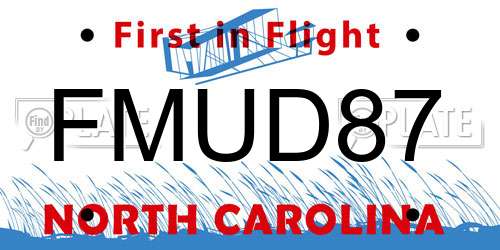 FMUD87 North Carolina License Plate