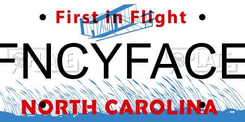 FNCYFACE North Carolina License Plate
