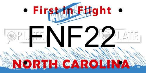 FNF22 North Carolina License Plate