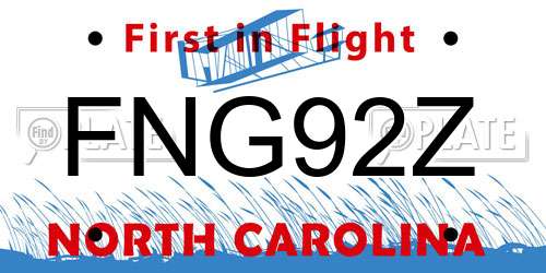 FNG92Z North Carolina License Plate