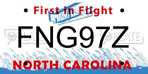 FNG97Z North Carolina License Plate