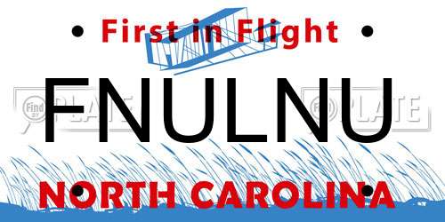 FNULNU North Carolina License Plate