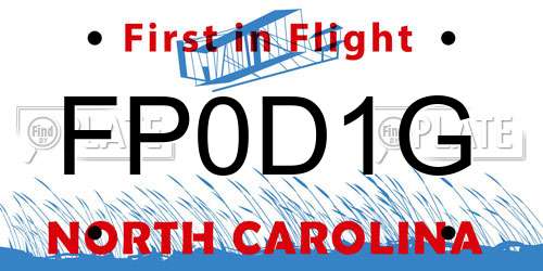 FP0D1G North Carolina License Plate