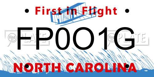 FP0O1G North Carolina License Plate