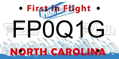 FP0Q1G North Carolina License Plate