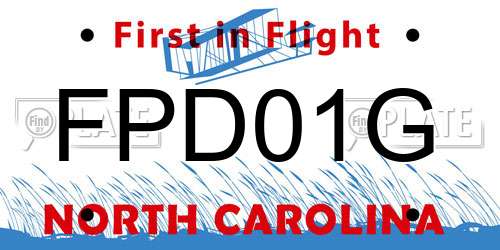 FPD01G North Carolina License Plate