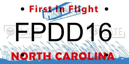 FPDD16 North Carolina License Plate