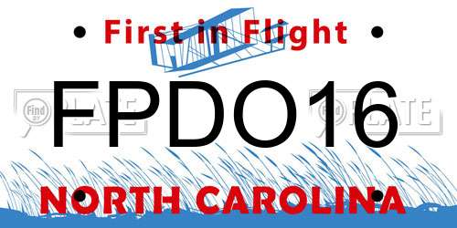 FPDO16 North Carolina License Plate
