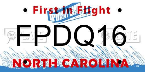 FPDQ16 North Carolina License Plate