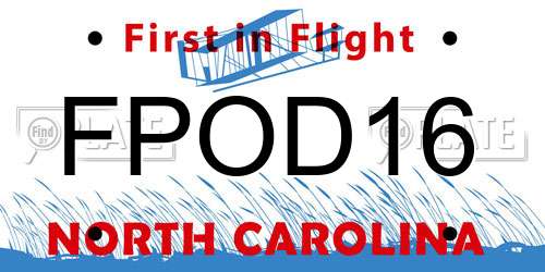 FPOD16 North Carolina License Plate