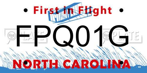 FPQ01G North Carolina License Plate