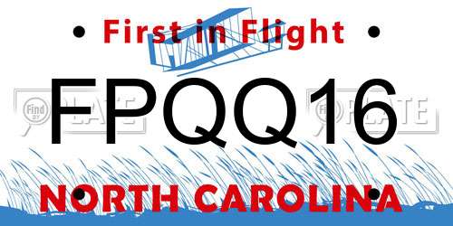FPQQ16 North Carolina License Plate