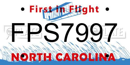 FPS7997 North Carolina License Plate