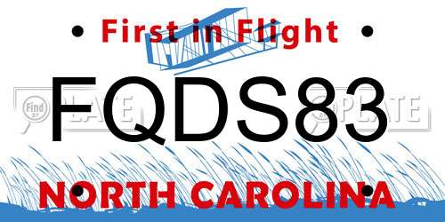 FQDS83 North Carolina License Plate