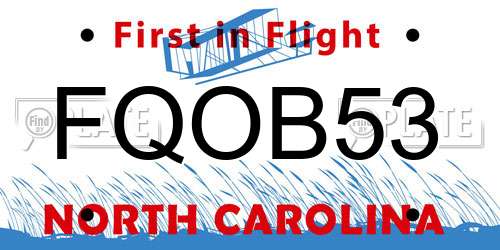 FQOB53 North Carolina License Plate