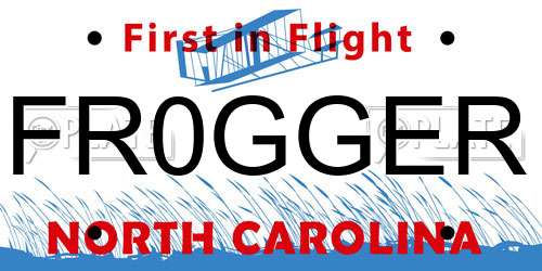 FR0GGER North Carolina License Plate