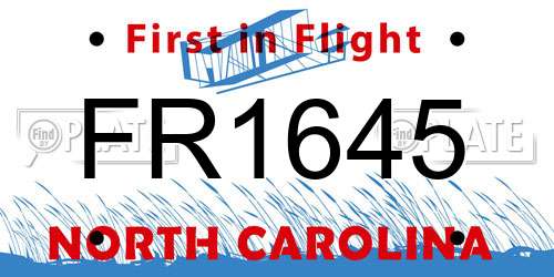 FR1645 North Carolina License Plate