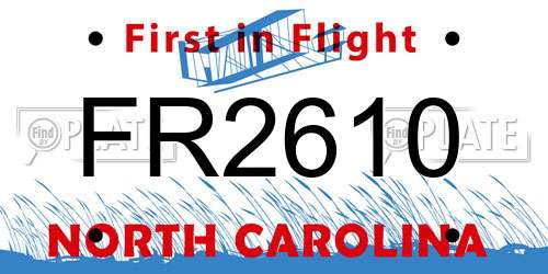 FR2610 North Carolina License Plate