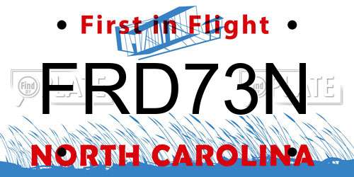FRD73N North Carolina License Plate
