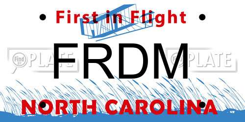 FRDM North Carolina License Plate