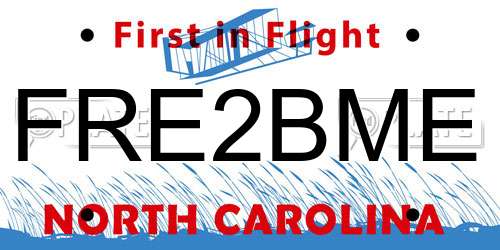 FRE2BME North Carolina License Plate