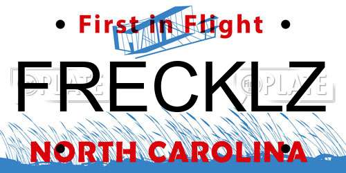 FRECKLZ North Carolina License Plate