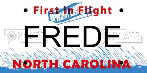 FREDE North Carolina License Plate