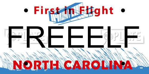 FREEELF North Carolina License Plate