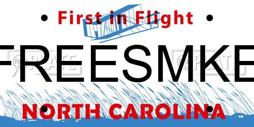 FREESMKE North Carolina License Plate