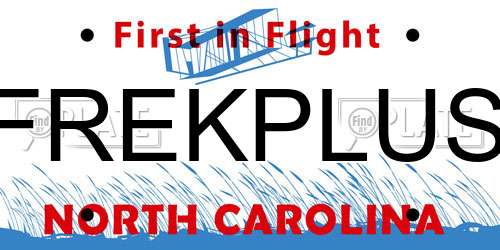 FREKPLUS North Carolina License Plate