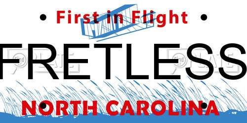 FRETLESS North Carolina License Plate