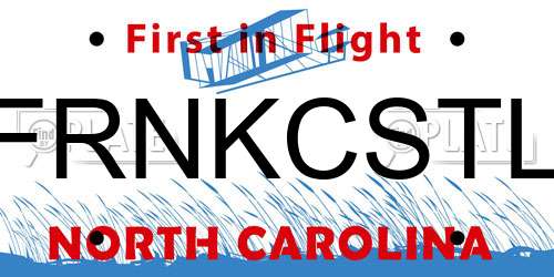 FRNKCSTL North Carolina License Plate