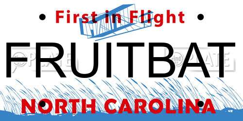 FRUITBAT North Carolina License Plate