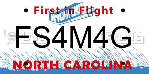 FS4M4G North Carolina License Plate