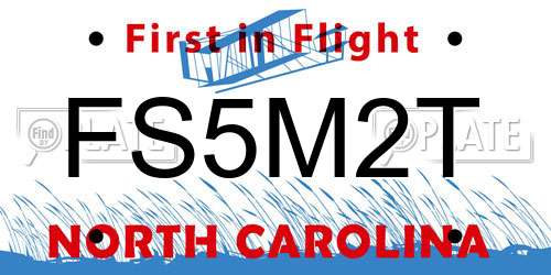 FS5M2T North Carolina License Plate