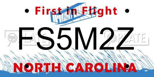FS5M2Z North Carolina License Plate