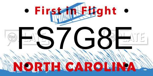 FS7G8E North Carolina License Plate