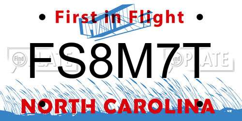 FS8M7T North Carolina License Plate