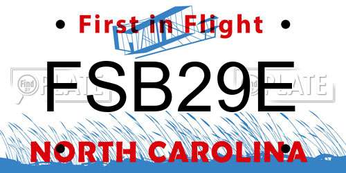 FSB29E North Carolina License Plate