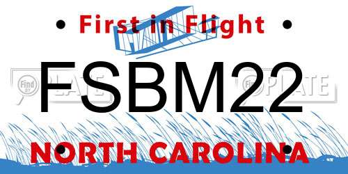 FSBM22 North Carolina License Plate