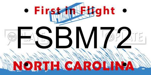 FSBM72 North Carolina License Plate